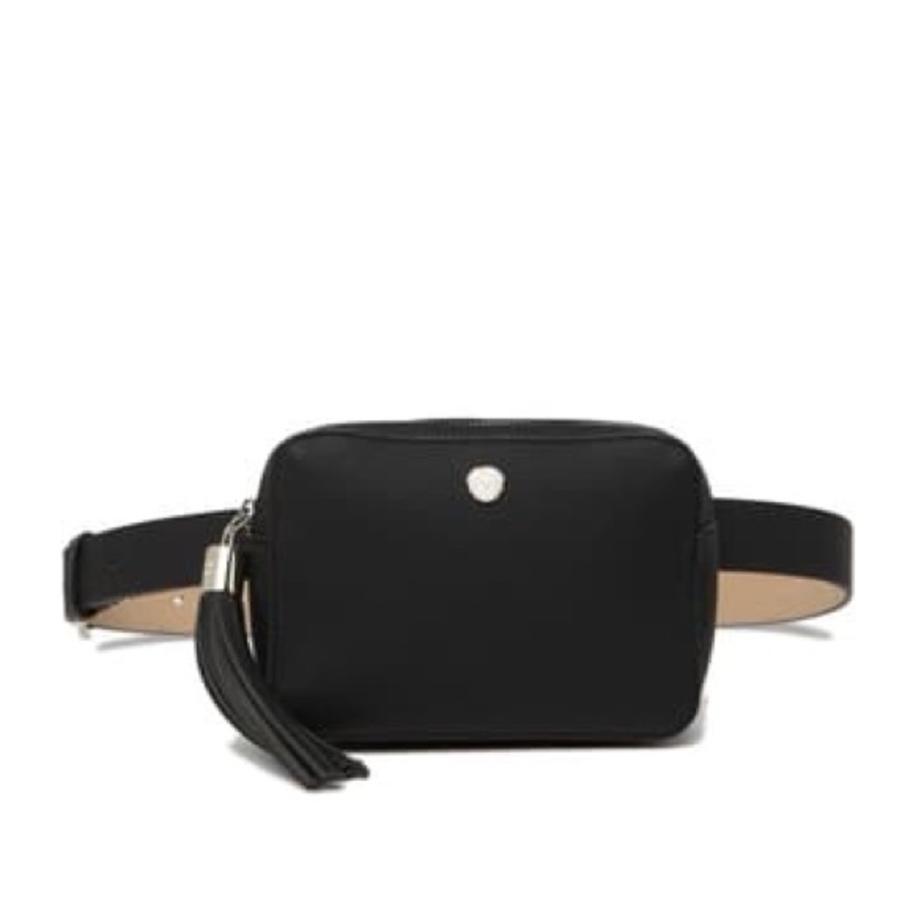 Vince Camuto women's Black Crest Tassel Belt bag